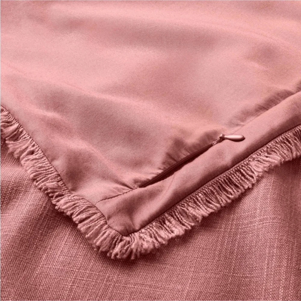 New Casaluna Pillow Sham Linen Blend Heavyweight Standard Size in Rose Pink